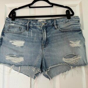 Frame Brand Distressed Denim Jean Shorts